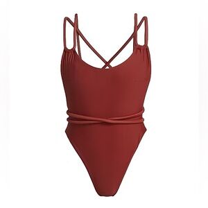 NWT ANDREA IYAMAH RUST LIMA Deep Red Swimsuit
